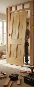 Premium Unfinished Pine 4 Panel Door with Engineered Construction for Strength and Customization