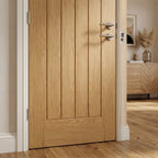 FD30 Fire Door Internal Oak Unfinished Made-to-Measure Solid Core 1981x762mm - detail view