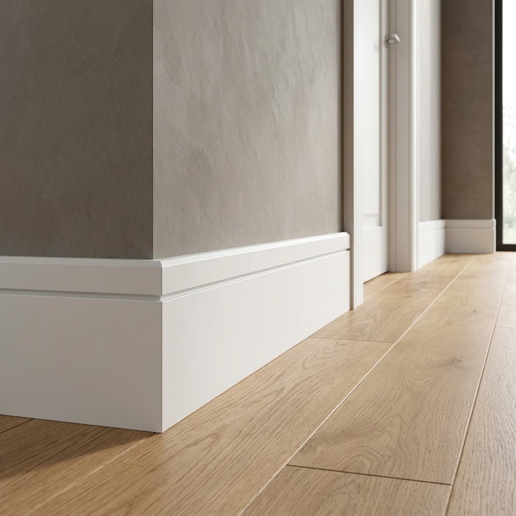 White Primed Ogee Skirting Board 2400mm x 125mm x 18mm