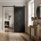 Internal Black Barn Door Primed Finish 1 Panel X Brace Softwood Core