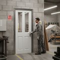 Premium Internal Fire Door with Clear Glass Panels and FD30 Certification for Enhanced Safety and Timeless Style