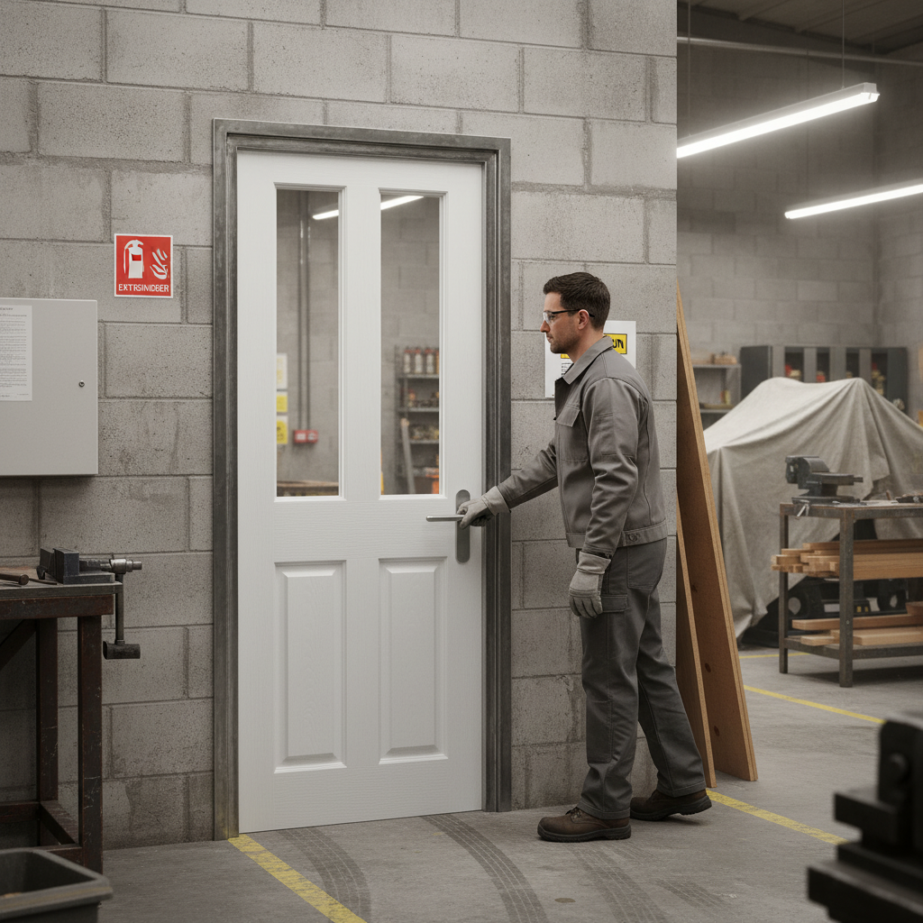 Premium Internal Fire Door with Clear Glass Panels and FD30 Certification for Enhanced Safety and Timeless Style
