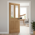 Premium Internal Unfinished Traditional Victorian 2 Panel Door with Bevelled Clear Glass for Renovation Projects