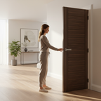 Premium Fully Finished Walnut Internal Door with Crown Cut Veneer and Vertical Horizontal Panels