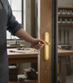 Premium Traditional Door Lever on Backplate with Decorative Edging and Curled Lever End