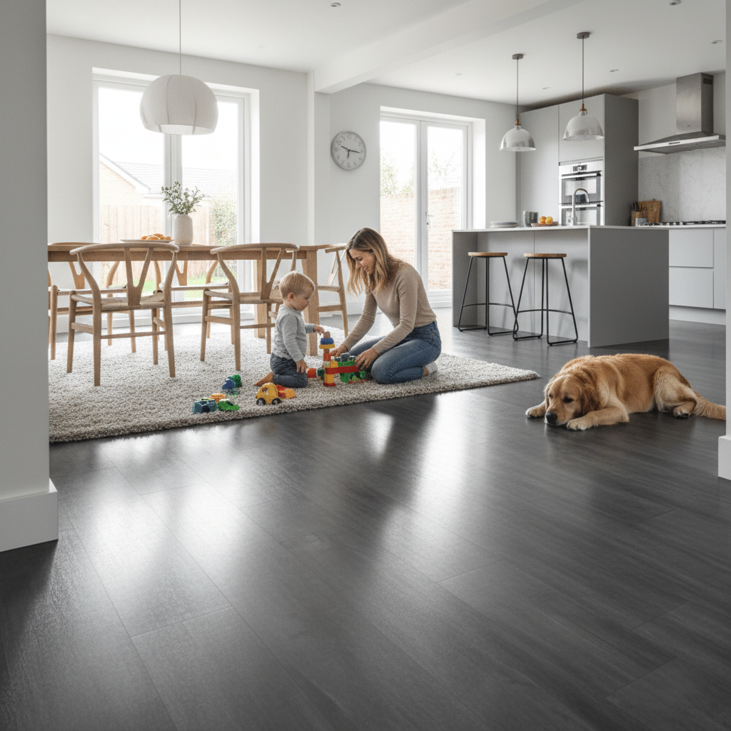 Premium 8mm High Gloss Laminate Flooring with Waterproof Surface and 15-Year Warranty for Residential and Commercial Use