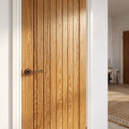 FD30 Fire Rated Oak Internal Door with Solid Engineered Core, Fully Finished - detail view