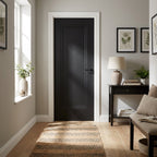 Internal FD30 Fire Door 1 Panel Elegance Lancaster Fully Finished Black