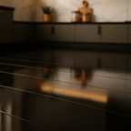 High Gloss Black 6mm Rigid Core LVT Flooring - Lustrous Finish - detail view