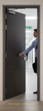 Premium Custom Made Dark Grey Flush Fire Door with Solid Core and FSC Certification
