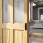 Internal Sliding Door with Campion Glass, Clear Pine, Unfinished, 2 Panel, 2 Light - detail view