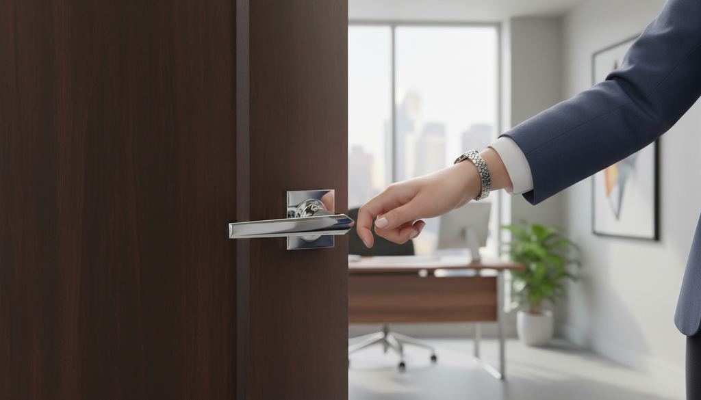 Premium Italian Designed Door Handle on Square Rose with Complete Fixings for Contemporary Projects