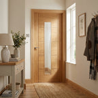 Internal Oak Door Fully Finished with 1 Light Clear Glass, Solid Core