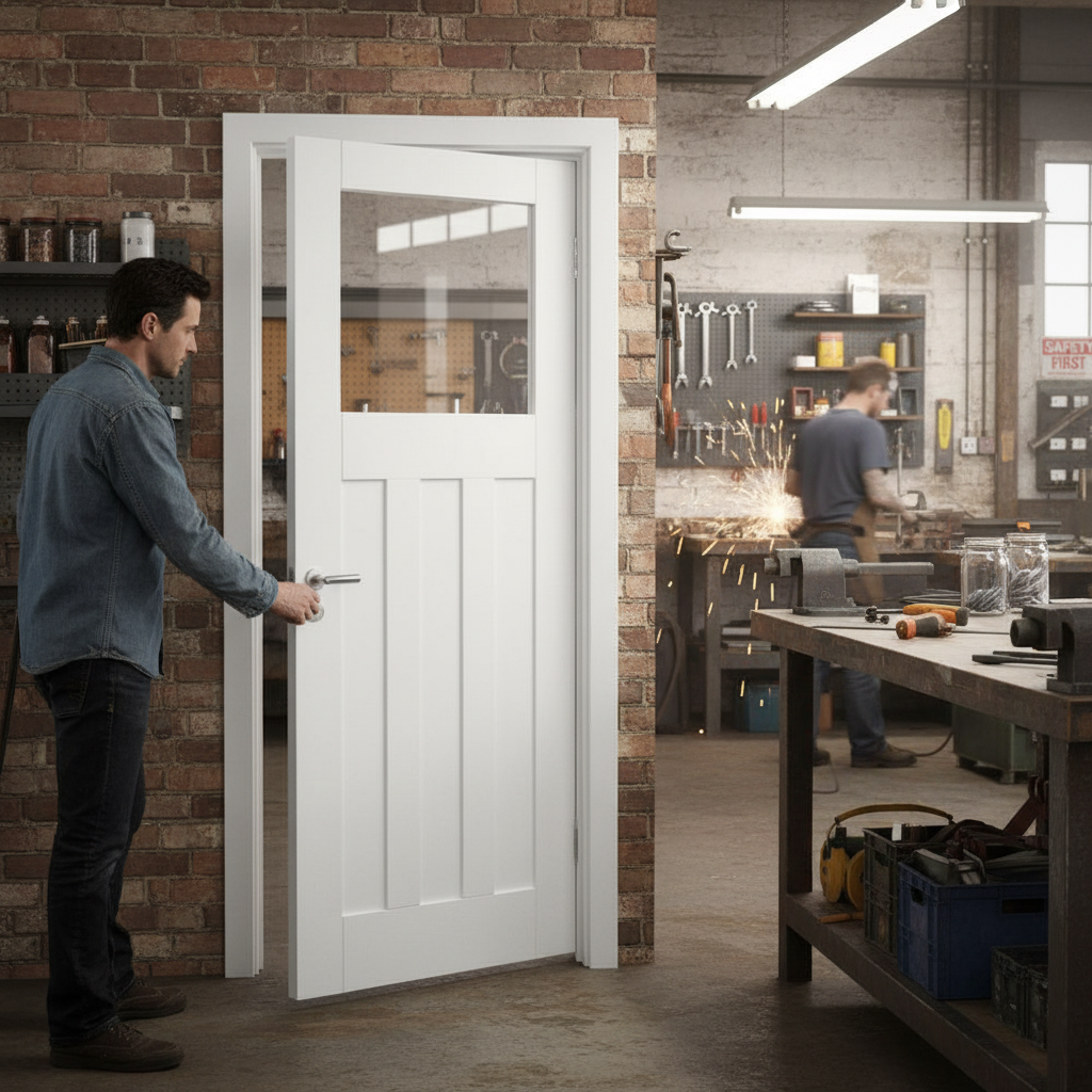 Premium Made-to-Measure Internal Primed Door with Clear Glass Panel - Custom Sizes Available for Perfect Fit