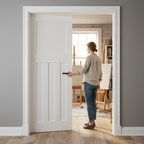 Premium Internal White Primed 1930's Inspired 4 Panel Pair Door Set with Door Pair Maker for Timeless Elegance