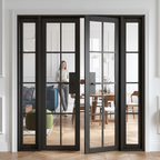 Premium Industrial-Style Room Divider Set with Clear Glazing and Slim Black Profiles - 2031mm High x 1904mm Wide