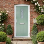 Pre-Hung Chartwell Green Composite Front Door Set with Venice Glass