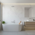 Premium White Marble PVC Waterproof Wall Panelling - Easy to Clean, Mould-Resistant, High-Gloss Finish for Elegant Interiors