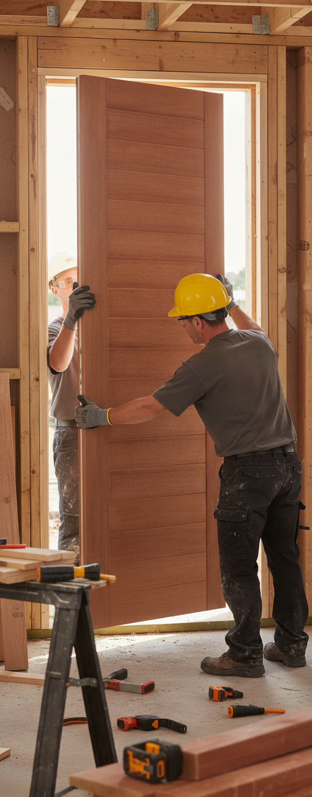 Premium Contemporary External Door with 16 Horizontal Panels for Modern Homes - High-Quality Professional Grade for Industrial and Commercial Appli...