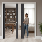 Premium Heavy Duty Double Pocket Door System with Galvanised Steel Frame and Adjustable Jambs for Easy Installation