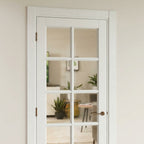 Internal White Door with 10 Light Clear Glass, Primed Finish - detail view
