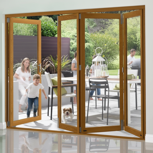 Premium 10FT Slimline External Bifold Door Set with Double Glazing and Pre-Machined Components for Easy Installation