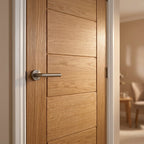 Internal Oak Door Made-to-Measure Fully Finished 7 Panel Edison Design - detail view