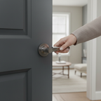 Premium Lever Handle Set on Round Rose - Elegant Black Nickel Finish for Modern and Traditional Interiors - Image 2