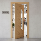 Premium Clear Glazed Internal Door with Solid Core and American White Oak Veneer