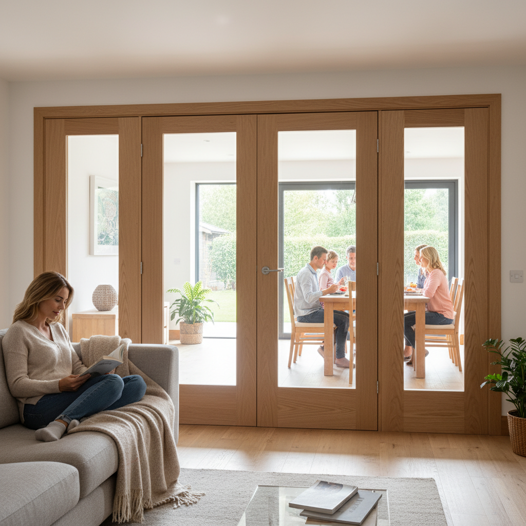 Premium Clear Glazed Room Divider with Matching Side Panels and Universal Frame - Customizable Sizes Available