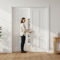 Premium Internal White Primed Victorian Shaker 4 Panel Door Pair for Elegant Interior Design