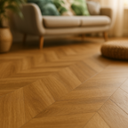 Herringbone Rigid Core LVT Flooring - 5mm Embossed Oak Purecoat Finish - detail view