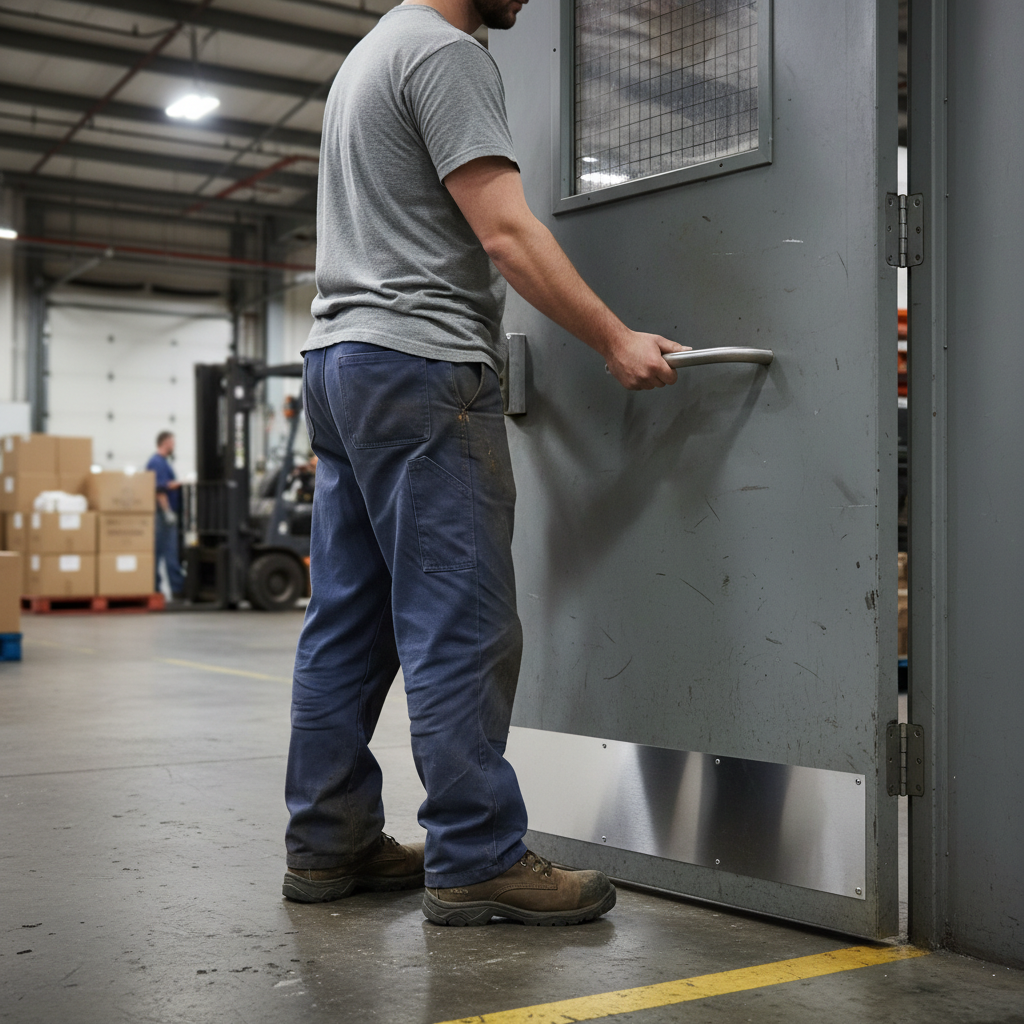 Premium Heavy Duty Door Kickplate with Matching Screws and Corner Protectors for Commercial Use