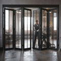 Premium Industrial Style Folding Doors with Slim-Profile Frames and Large Glass Panels - Available in Multiple Configurations