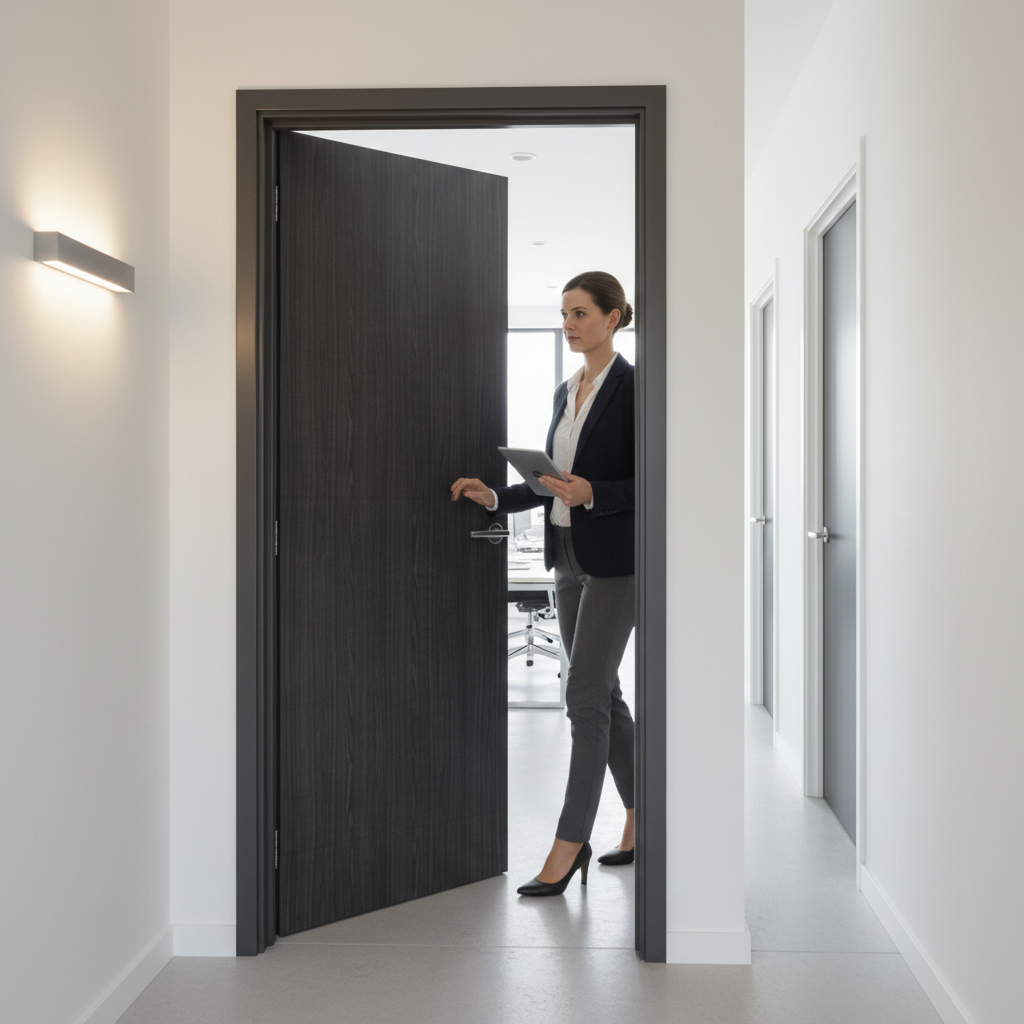 Premium Flush Internal Door - Solid Core with Hand-Picked American Grey Ash Veneer and 35% Gloss Finish