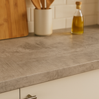 Square Edge Laminate Worktop in Woodstone Gris, 3000mm x 600mm x 38mm - detail view