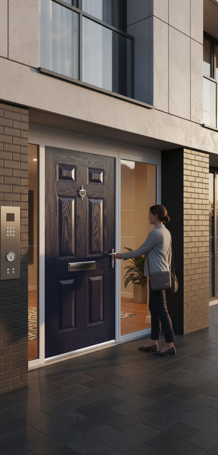 Premium External Fire Doorset with High-Performance GRP Solid-Core and Half-Hour Fire Resistance