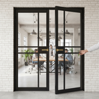 Premium Custom Made Industrial Style Door Pair with Glazing and Solid Core Construction
