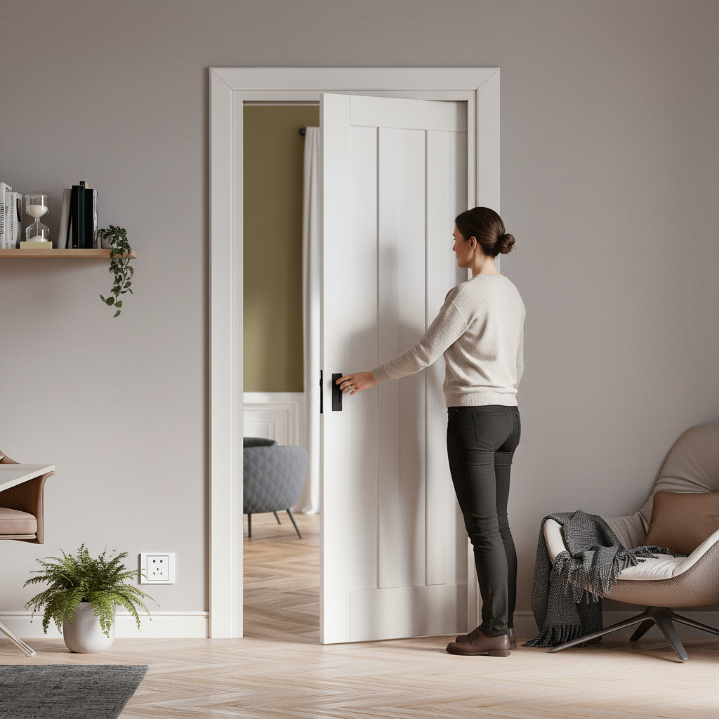 Premium White Primed Internal 3 Panel Framed Pocket Door Set for Modern Interiors