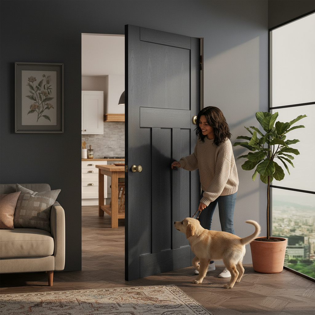 Premium Internal Fully Finished Oak Door with Solid Engineered Core and Customizable Fit for Sophisticated Interiors