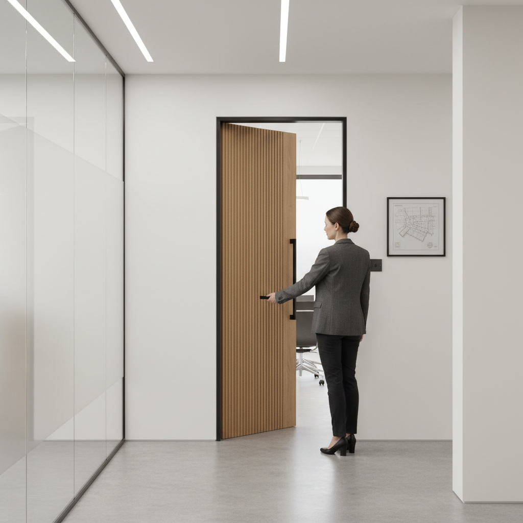 Premium Modern Oak Fire Door Fully Finished - 30 Minute Fire Rating, Solid Engineered Core for Durability