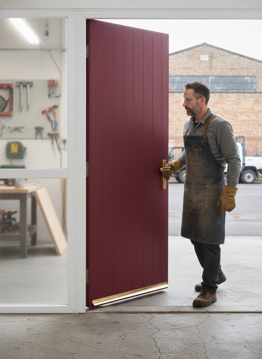 Premium Tongue and Groove External Fire Door Set with Sidelight - 30 Minute Fire Resistance and Multi-Point Locking System