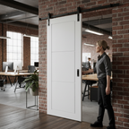 Premium Internal White Primed 3 Panel Sliding Door Set with Space-Efficient Design and Customizable Finish