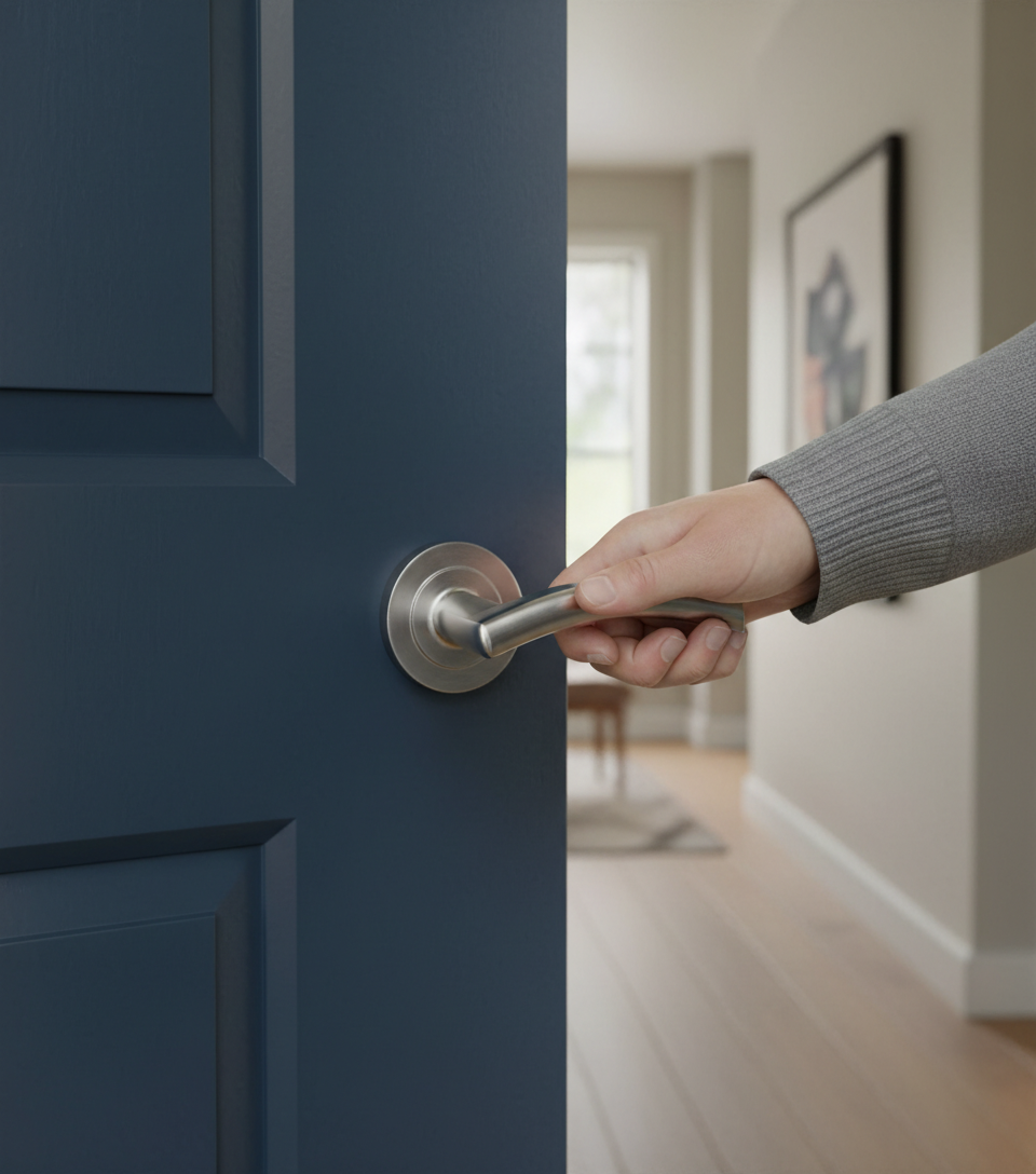 Premium Robust Lever Door Handle on Round Rose for Residential and Commercial Use