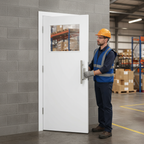 Premium Flush Fire Rated Door with Clear Glazing Panel, Solid Core, and 30-Minute Fire Protection