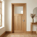 Internal Oak Door Made-to-Measure Unfinished 1930's 3 Panel 1 Light Clear Glass