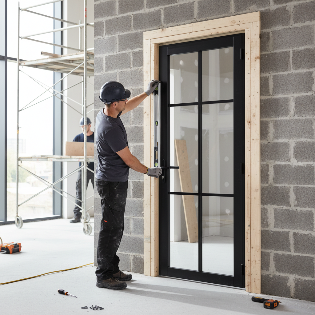 Premium Custom Made Industrial Style Door with Glazed Design and Solid Engineered Core