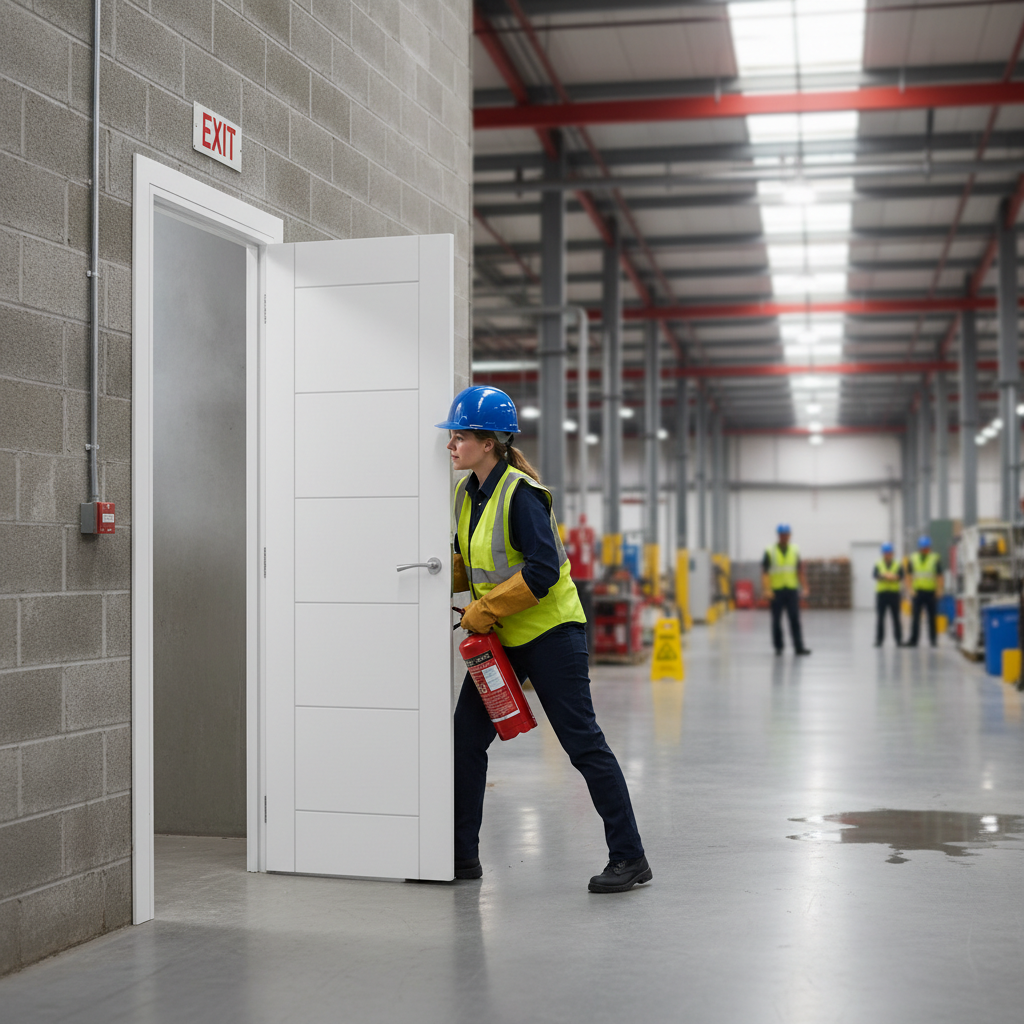 Premium White Fire Door FD60 - Elegant Design, Solid Core Construction, and Certified Fire Safety Standards