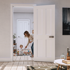 Premium White Primed Internal Door with Four Panel Shaker Style Design and 10 Year Guarantee