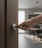 Premium Concept Lever On Round Rose Door Handle with 2 Part Screw Design for Easy Installation and Use